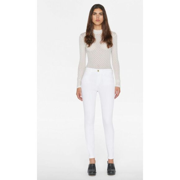 Frame Le High Skinny in Blanc Denim Size 25 - Picture 2 of 14